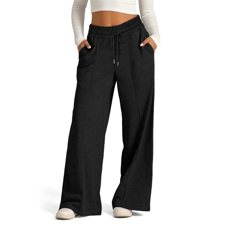 2026 spring autumn Womens Wide Leg Sweatpants Drawstring trouse...